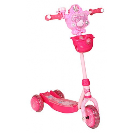 Самокат 3-х колесный Leader Kids XG5307R8,  розовый с киской  