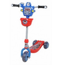 Самокат 3-х колесный Leader Kids XG5307В1,  синий+красный с роботом    