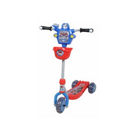 Самокат 3-х колесный Leader Kids XG5307В1,  синий+красный с роботом    