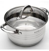 Кастрюля 3,8л стеклянная крышка 7-ми слойное дно МВ(х12) арт. 24032