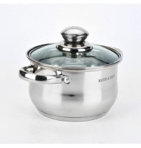 Кастрюля 3,9л 20см стеклянная крышка МВ (х6) арт. 21433