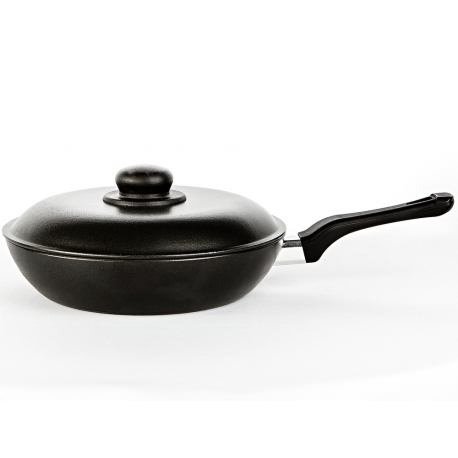 Сковорода "Алена" с пластмассовой ручкой,крышкой АП арт. 10201