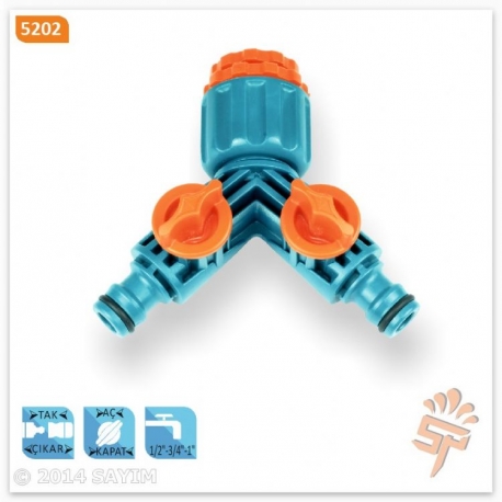 Гребенка SAYIM 2-канал. 1/2-3/4-1 с коннекторным соединением, блистер арт.ТУР-5202