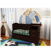 Кроватка-трансформер Valle Allegra Comfort цв. Шоколад