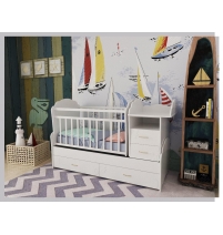 Кроватка - трансформер Valle Kristina цв. Белый