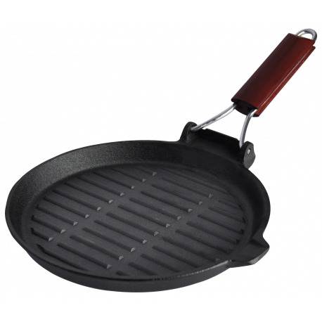 Сковорода-гриль с деревянной ручкой 23х2,3 см. Linea FERRO REGENT арт. 93-FE-6-23