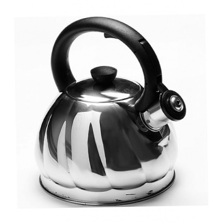 Чайник 2 л. серебристый со свистком нержавеющий корпус MB арт. 25895