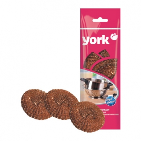 Губка для посуды медная 3 шт YORK арт. 004010