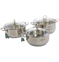Набор кастрюль ЛИРА 6 пр. (3,2л+4,2л+5,2л) КАТУНЬ арт. 230015/КТ-СР-003