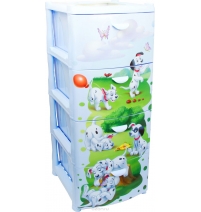 Комод пластиковый с 4 ящиками Disney Далматинцы арт. М 2805-Д