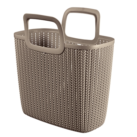 Корзина универсальная плетеная c ручками (для покупок) KNIT. Цвет коричнево-серый Х59