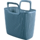 Корзина универсальная плетеная c ручками (для покупок) KNIT. Цвет серо-синий Х60