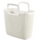 Корзина универсальная плетеная c ручками (для покупок) KNIT. Цвет белый Х64
