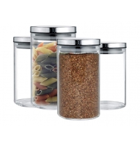 Банка для сыпучих продуктов 720мл, боросиликатное стекло, металлическая крышка арт. МS-720