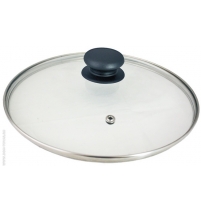 Крышка стеклянная 24 см с металлическим ободком и пароотводом арт. 4724