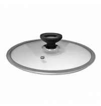 Крышка стеклянная с широким металлическим ободком 24 см низкая арт. 4624т
