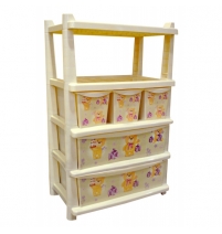 Пластиковый комод для игрушек Bears 610мм комбинированный, Арт. LA4705МИШ-НК