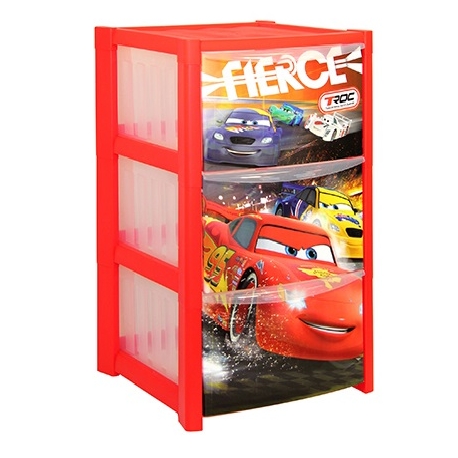 Детский комод для игрушек Тачки Молния McQueen 3 секции арт.М 2791-Д