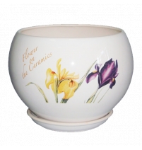 Горшок шар "Ирис" 1,4 л. белый  арт. 79629