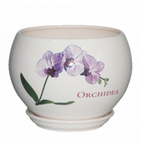 Горшок керамический шар 0,4 л. белый "Орхидея"