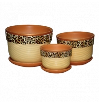 Комплект горшков керамических Банка-фундук "Леопард"