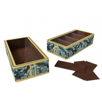 Коробка для обуви на 4 ячейки Цветы 26х52х12 см арт. 1334