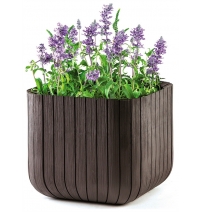 Пластиковое большое кашпо Keter Cube Planter L 57л арт.17201220