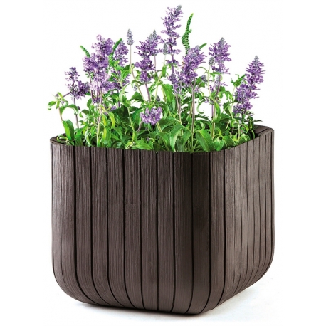 Пластиковое большое кашпо Keter Cube Planter L 57л арт.17201220