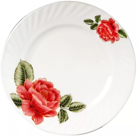Тарелка плоская Красная Роза 230мм арт. HP90 JLG042