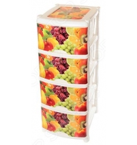 Пластиковый комод 4 ящика Фрукты арт.0352