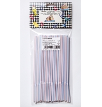 Трубочки для коктейля полосатые с изгибом 5*210мм 50шт арт. 63040 (234 541)