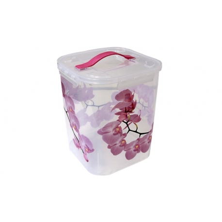 Контейнер пластиковый для хранения Деко 10л Орхидея арт.М 2829