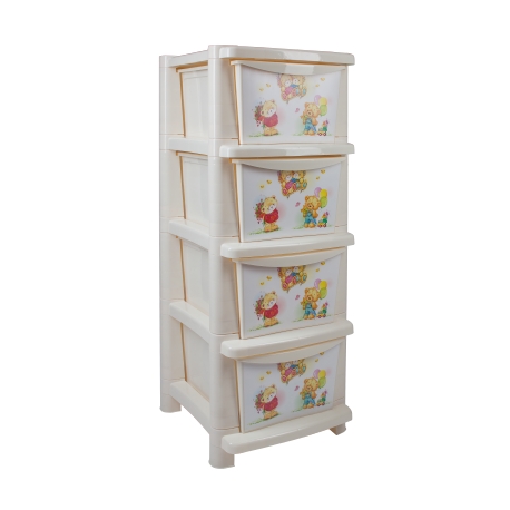 Комод пластиковый Bears 335мм, Арт. LA4704МИШ-НК