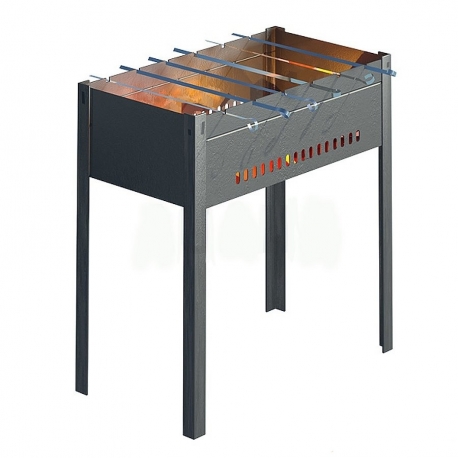 Мангал с высокими ножками 0,5*0,5 +6 шампуров арт.Ж-026