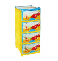 Пластиковый комод с 4 ящиками Машина